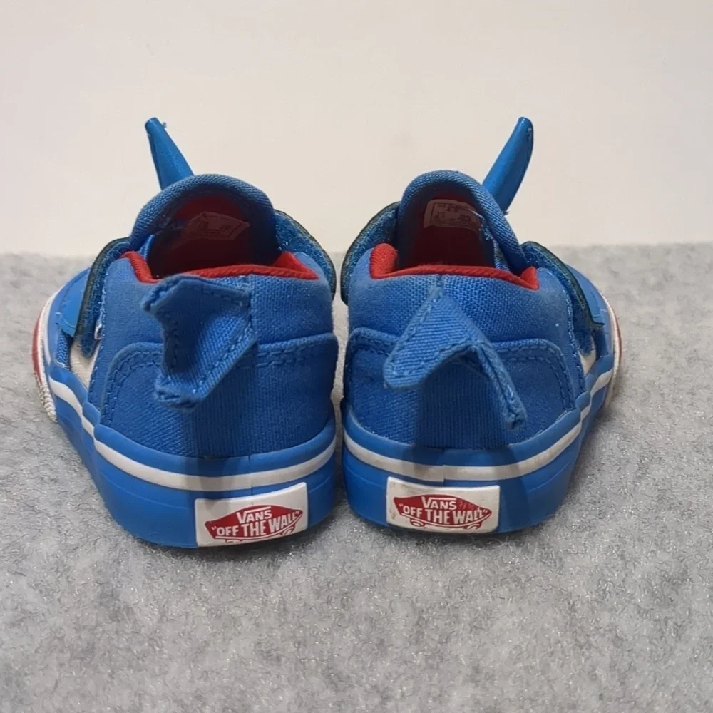 Vans kids blue shark design  size 4.5 toddler